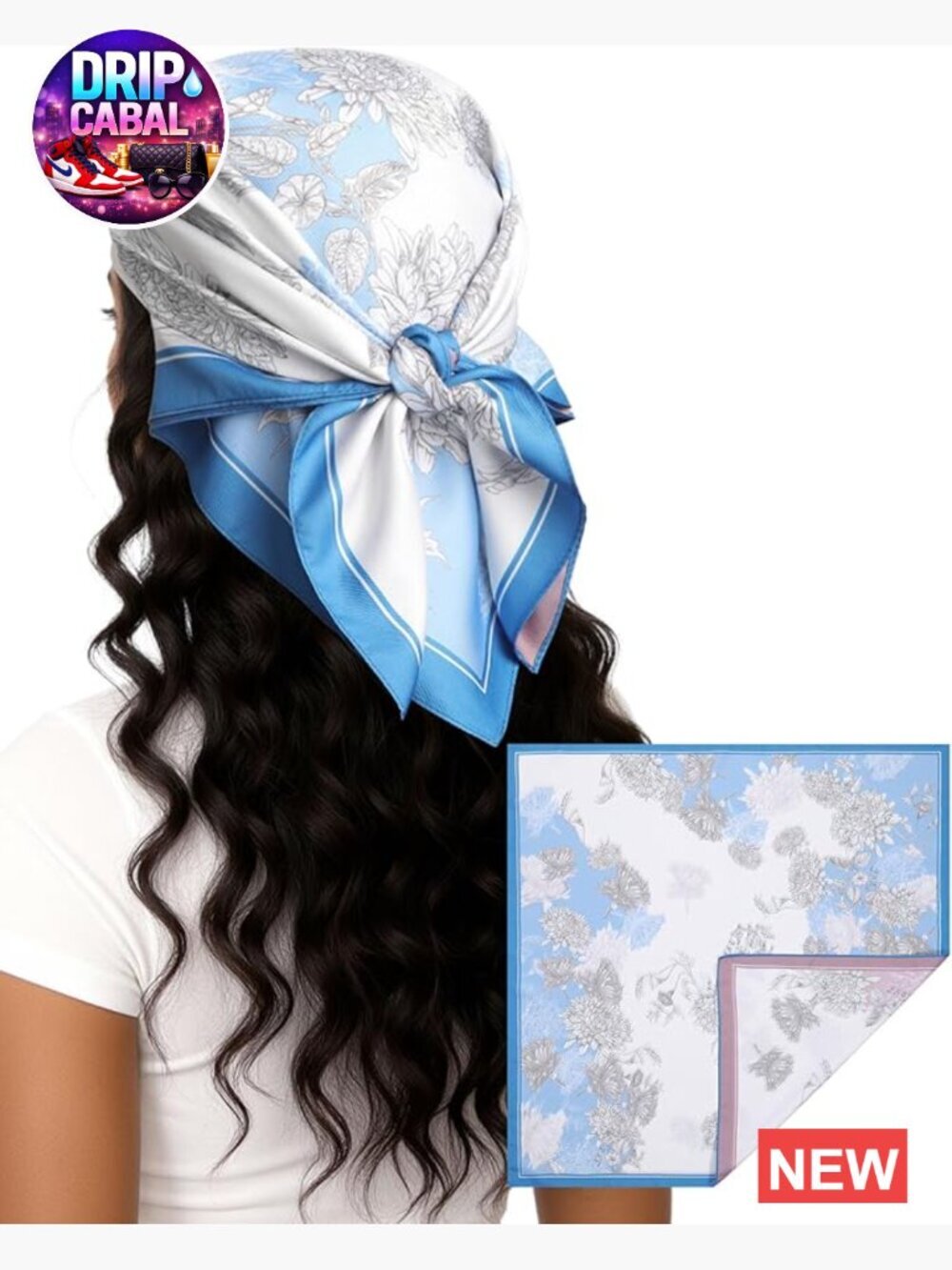 Reversible Silk Like Satin Head Scarf for Women Sleep Wrap Bandana